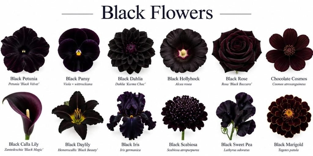 beautiful  black flowers