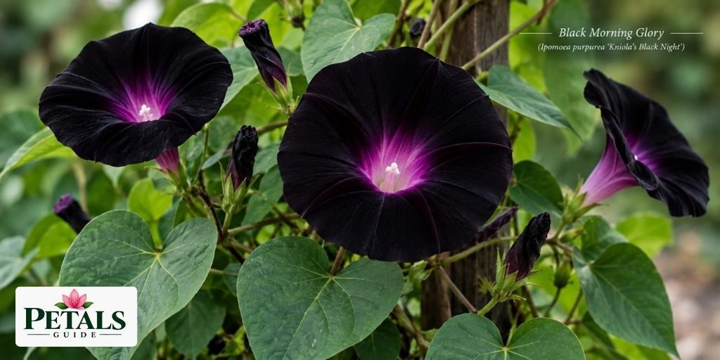 Black Morning Glory-black flowers