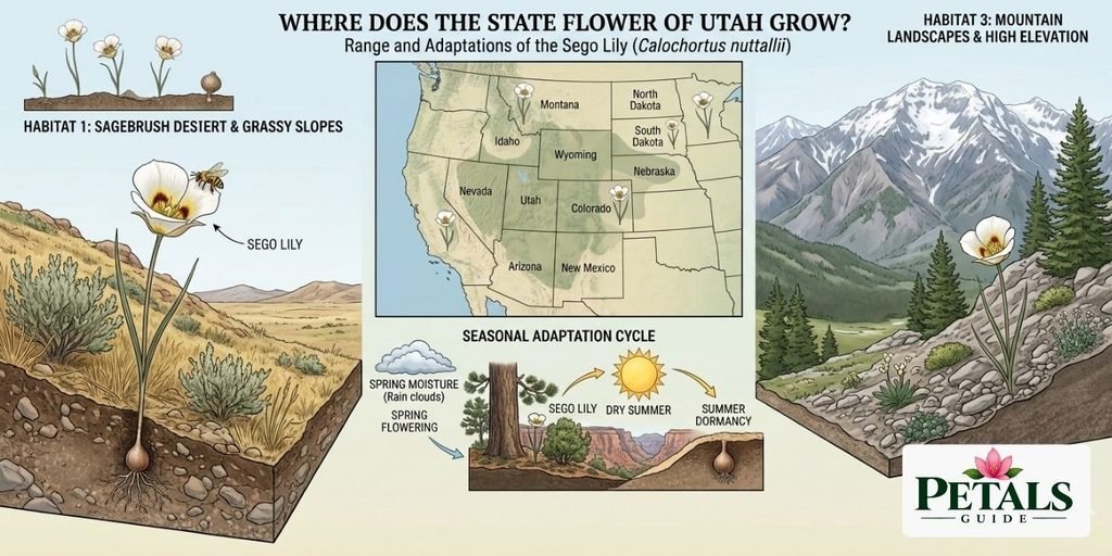 Where Does the State Flower of Utah Grow?
