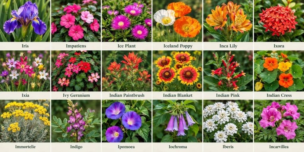 list of flowers starting with I